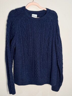 Rhythm. Navy Cable Knit Sweater - Men’s Crewneck